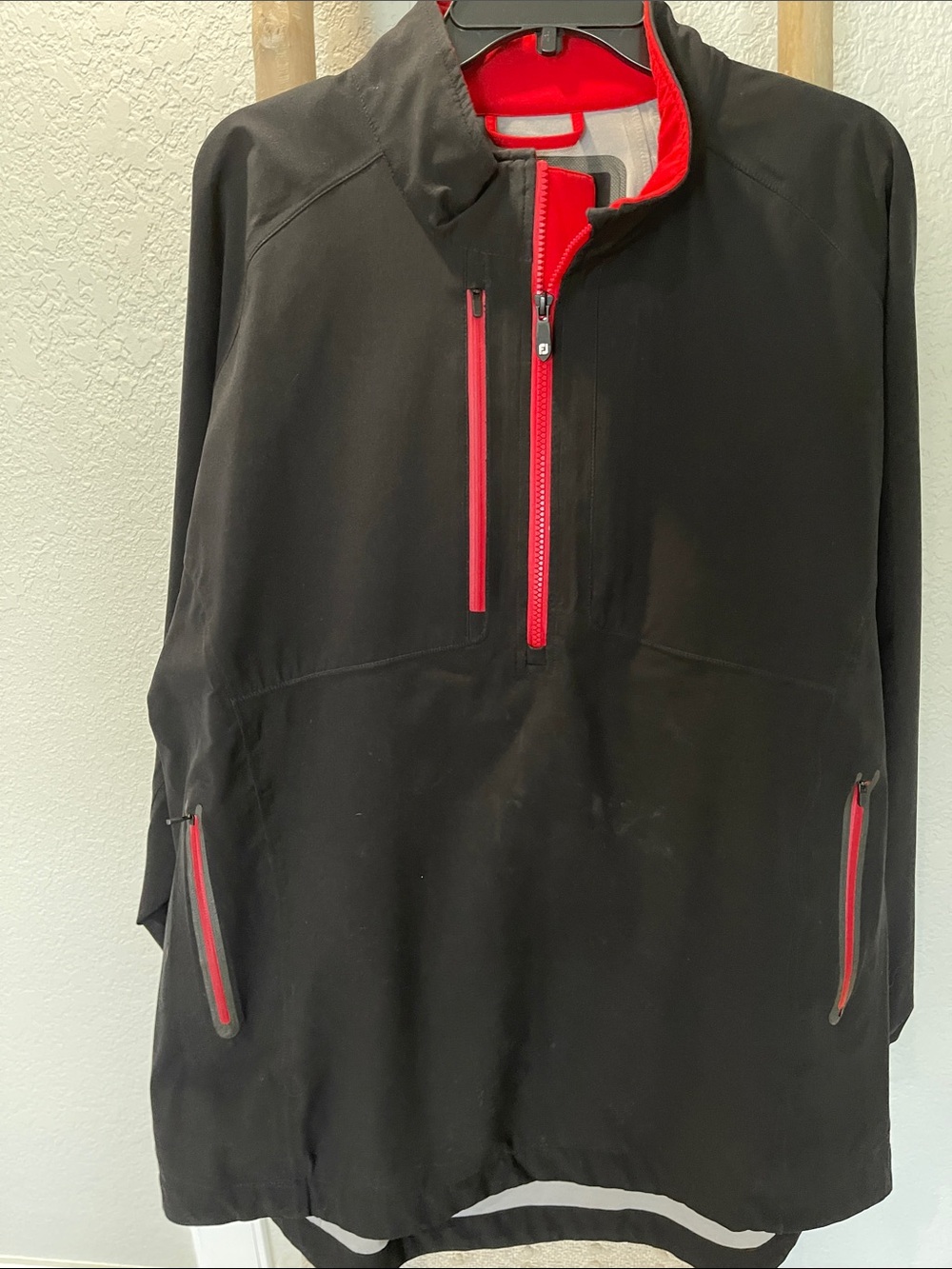 FootJoy Black Windbreaker with Red Trim